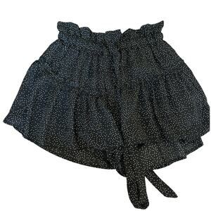 Skyler Madison Black Polka Dot Ruffle Mini Skirt Size M Vintage Style
